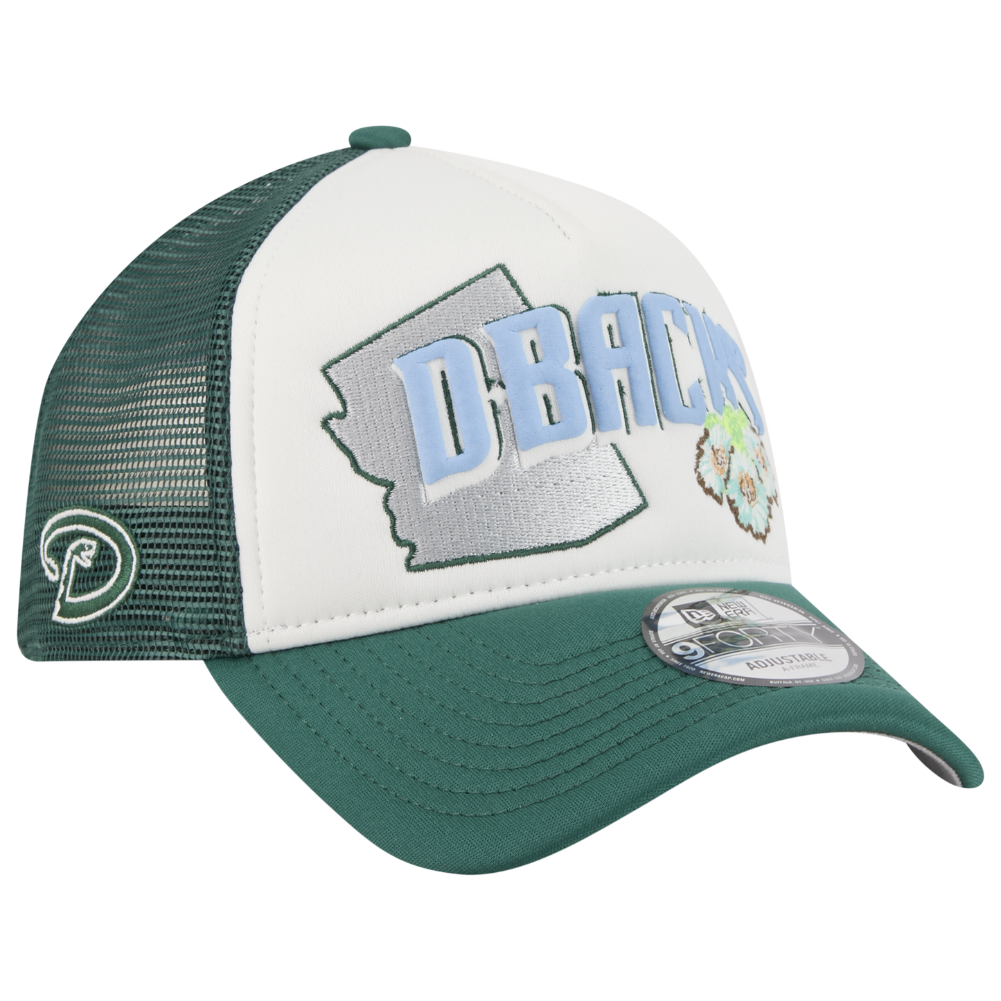 New Era Diamondbacks State Flower Cap - Men's - White/Green