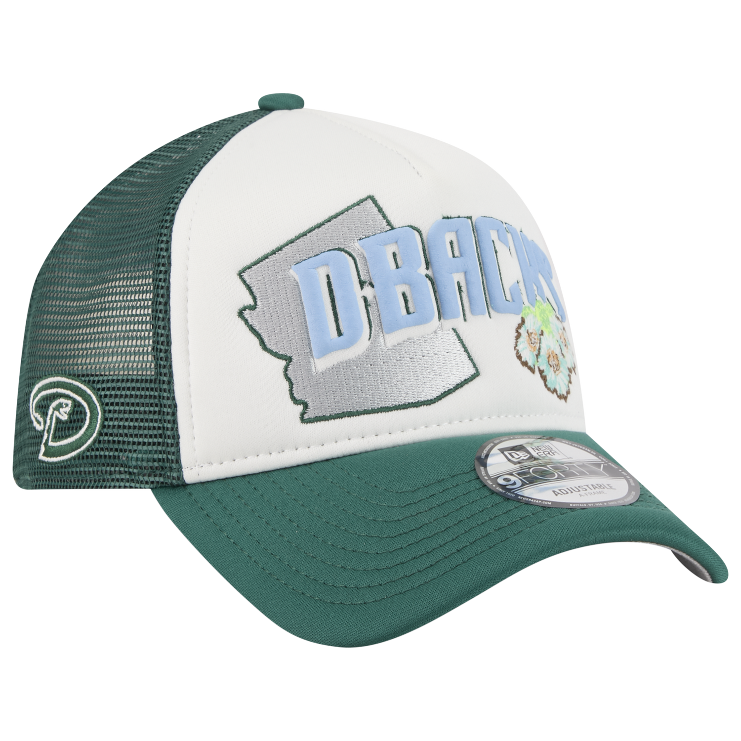 New Era Diamondbacks State Flower Cap - Men's - White/Green