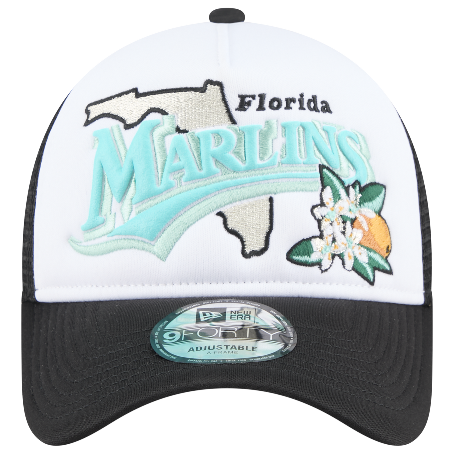 New Era Marlins State Flower Cap - Men's - Teal/White