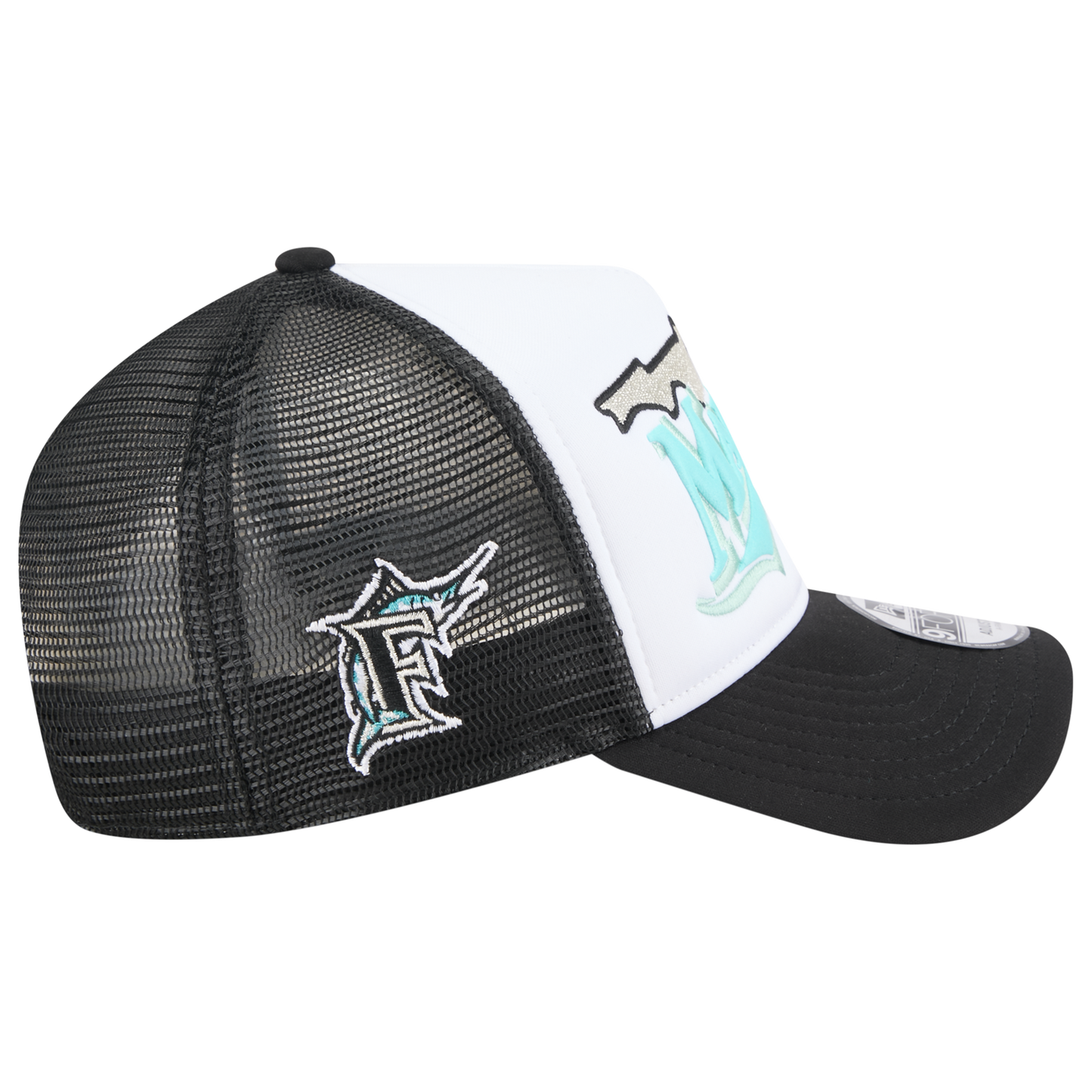 New Era Marlins State Flower Cap - Men's - Teal/White