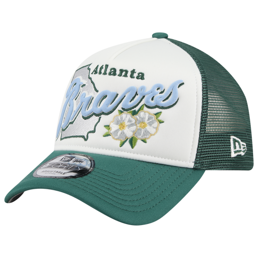 New Era Braves State Flower Cap - Men's - White/Green