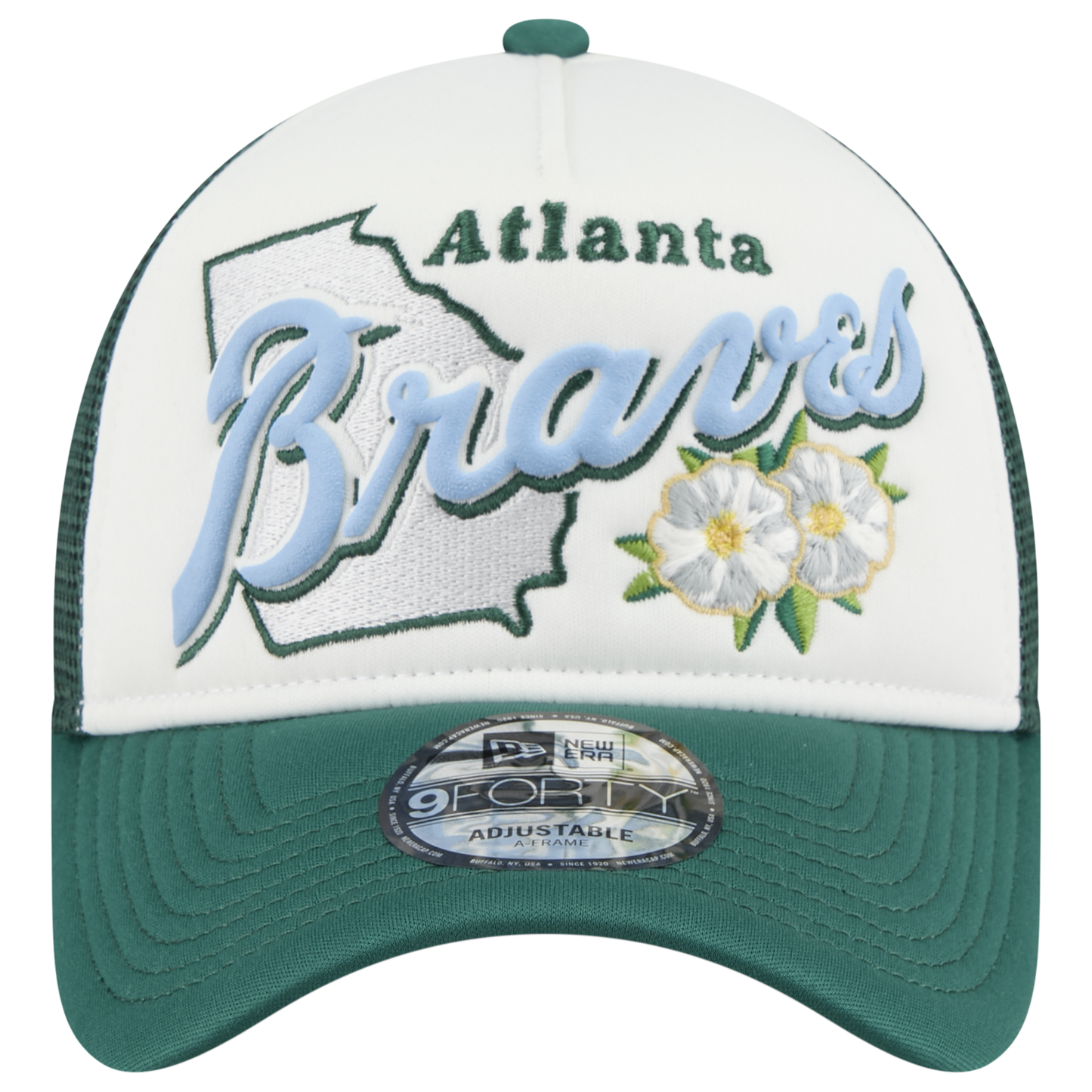 New Era Braves State Flower Cap - Men's - White/Green