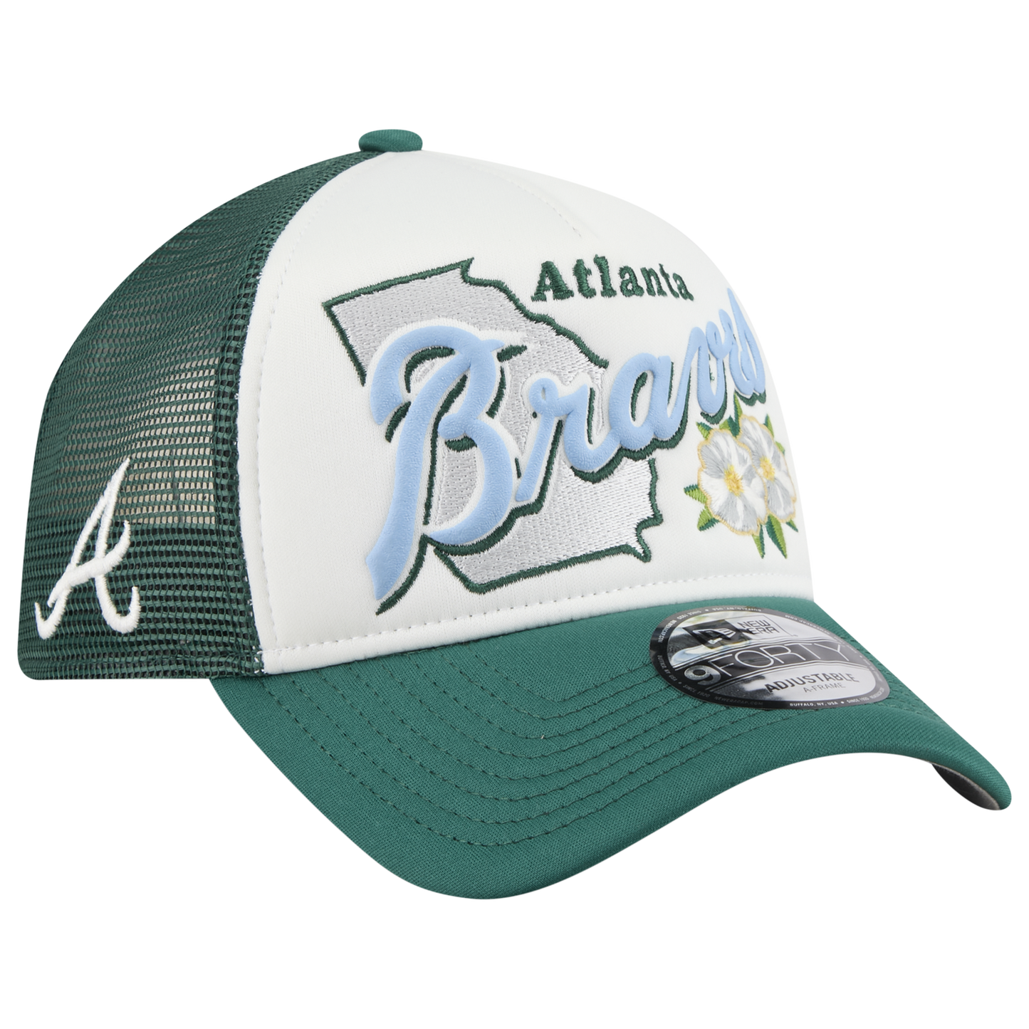 New Era Braves State Flower Cap - Men's - White/Green