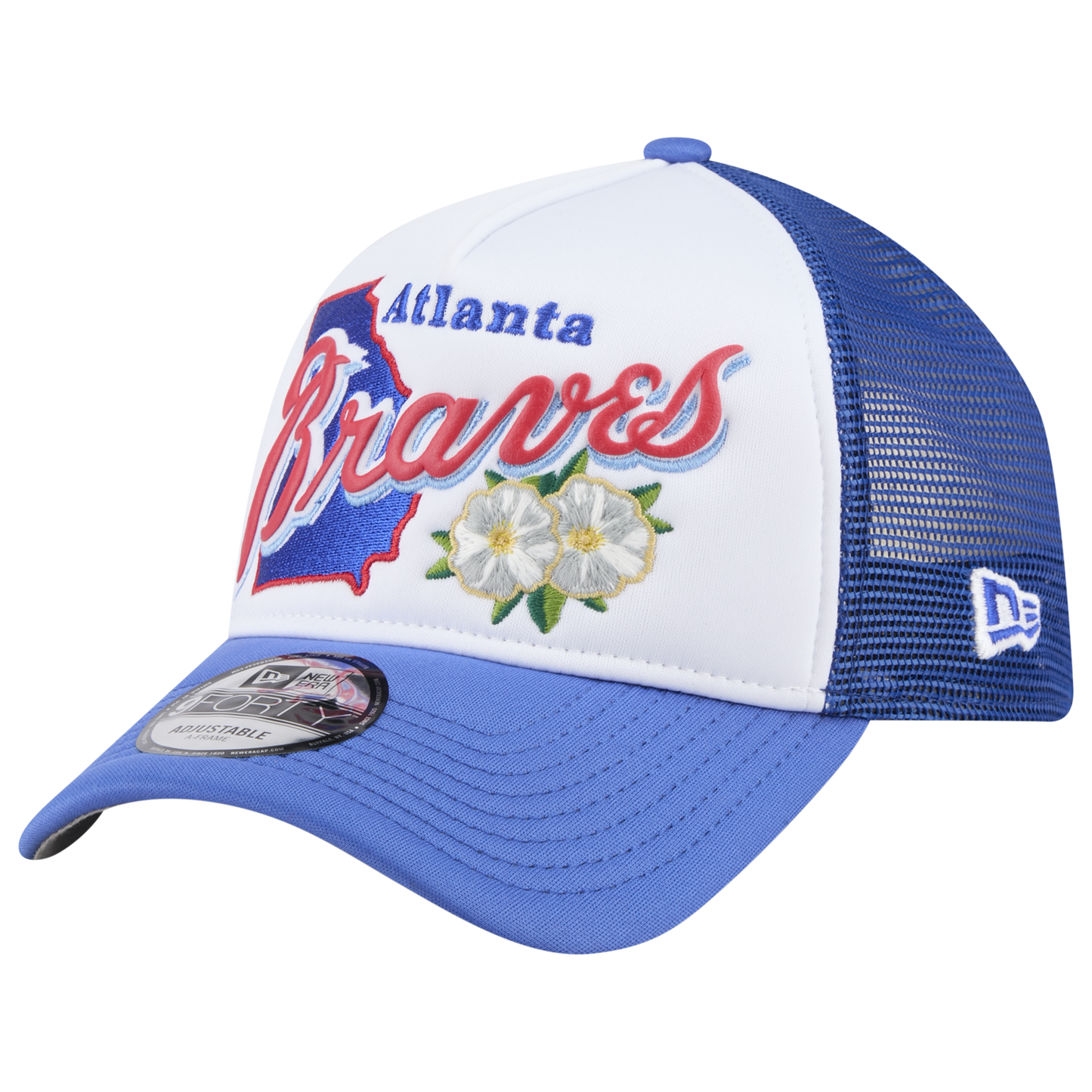 New Era Braves State Flower Cap - Men's - White/Navy