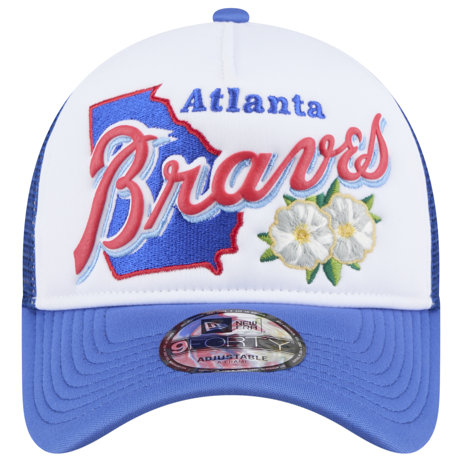 New Era Braves State Flower Cap - Men's - White/Navy