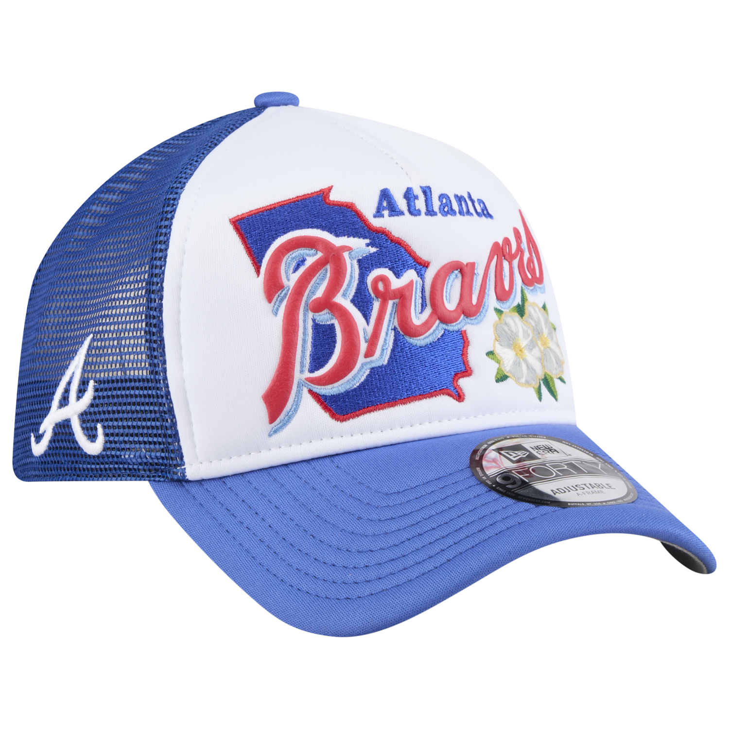New Era Braves State Flower Cap - Men's - White/Navy