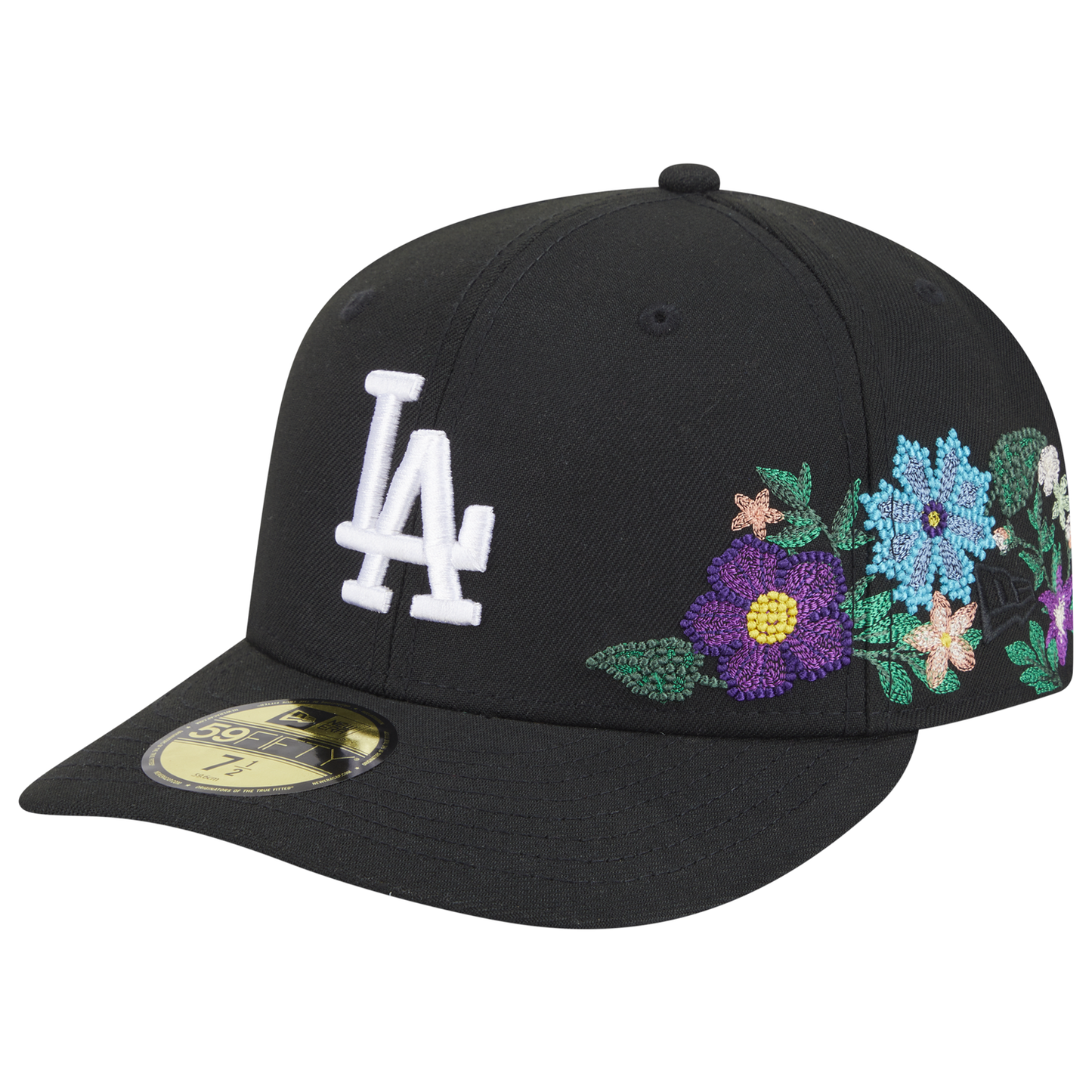 New Era Dodgers Tonal Florals Cap - Men's - Black/Black