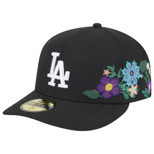 New Era Dodgers Tonal Florals Cap - Men's - Black/Black