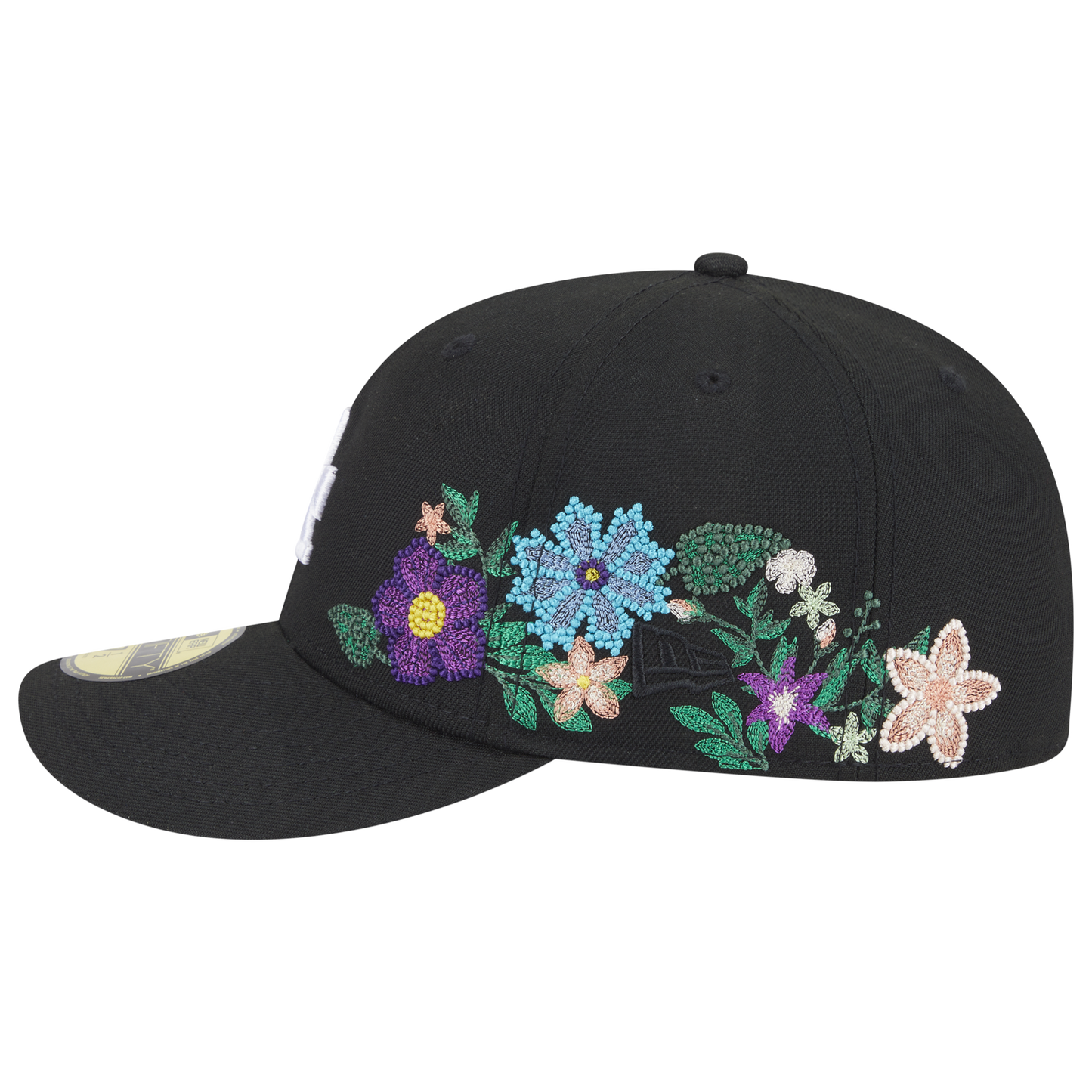 New Era Dodgers Tonal Florals Cap - Men's - Black/Black