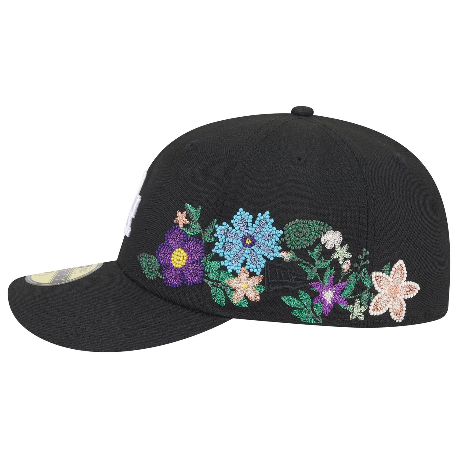 New Era Dodgers Tonal Florals Cap - Men's - Black/Black