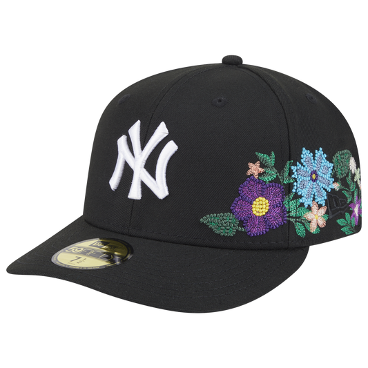 New Era Yankees Tonal Florals Cap - Men's - Black/Black