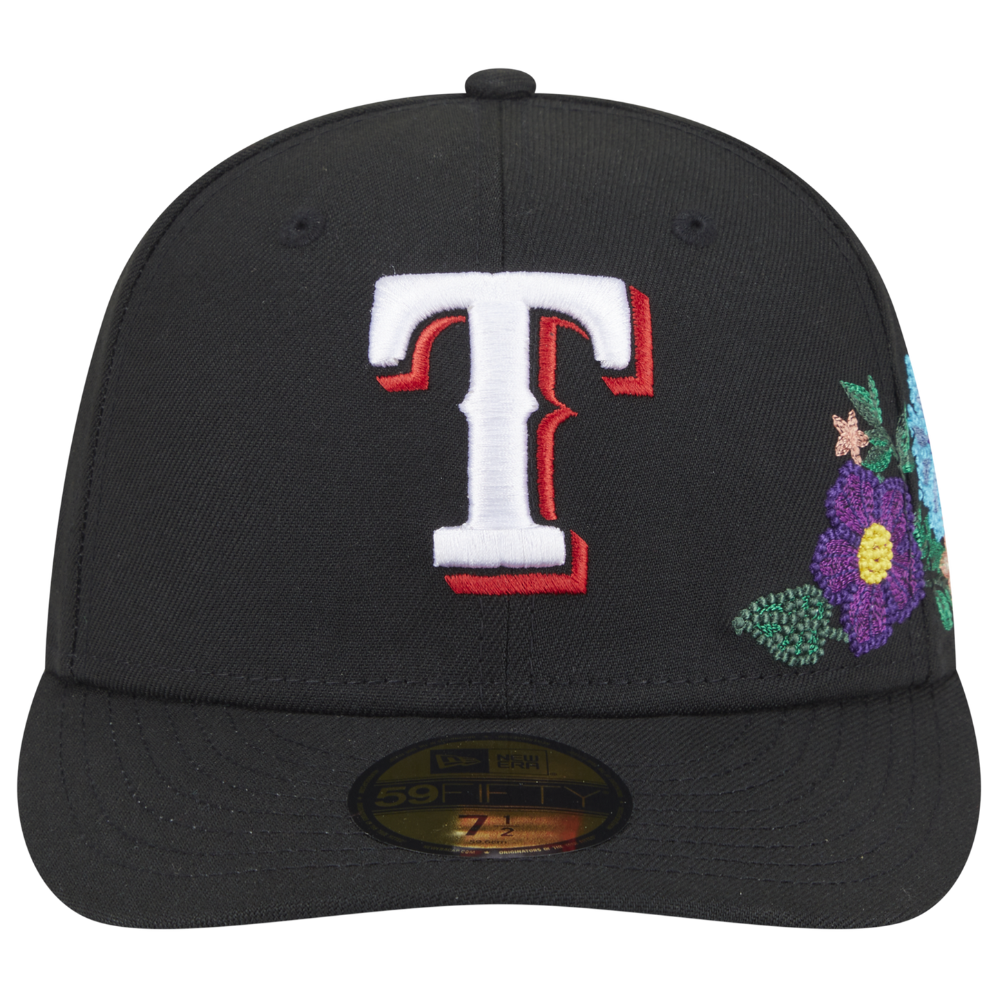 New Era Rangers Tonal Florals Cap - Men's - Black/Black