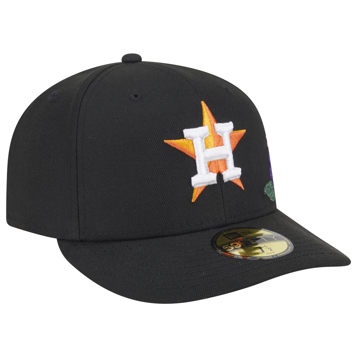 New Era Astros Tonal Florals Cap - Men's - Black/Black