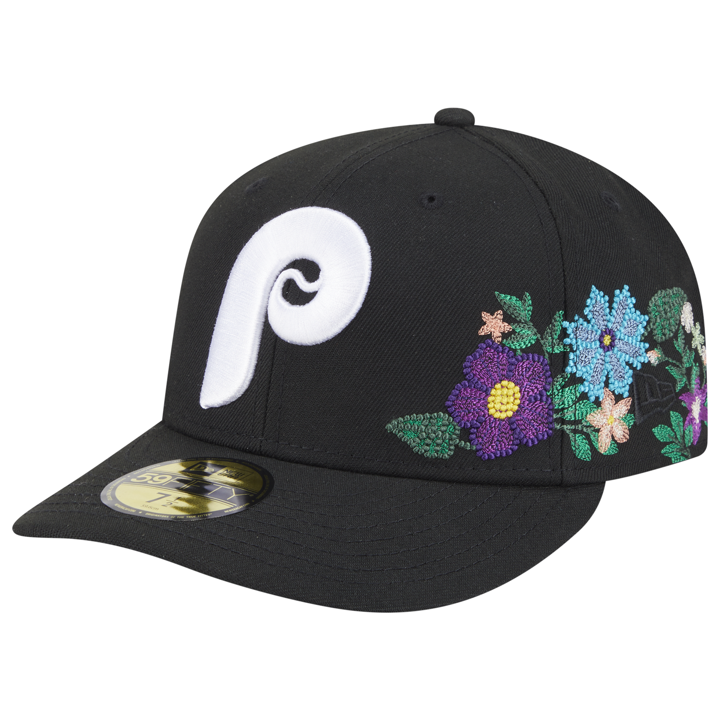 New Era Phillies Tonal Florals Cap - Men's - Black/Black