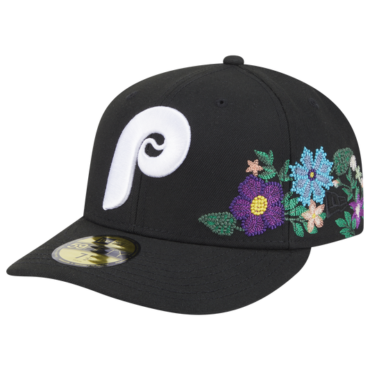 New Era Phillies Tonal Florals Cap - Men's - Black/Black