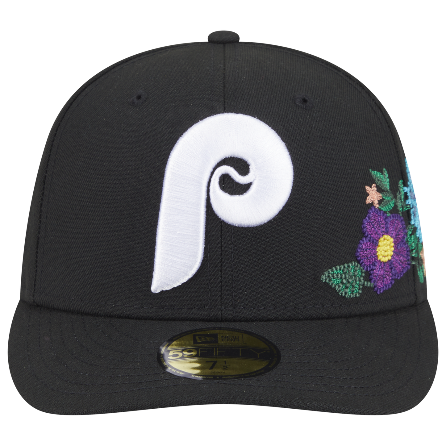 New Era Phillies Tonal Florals Cap - Men's - Black/Black