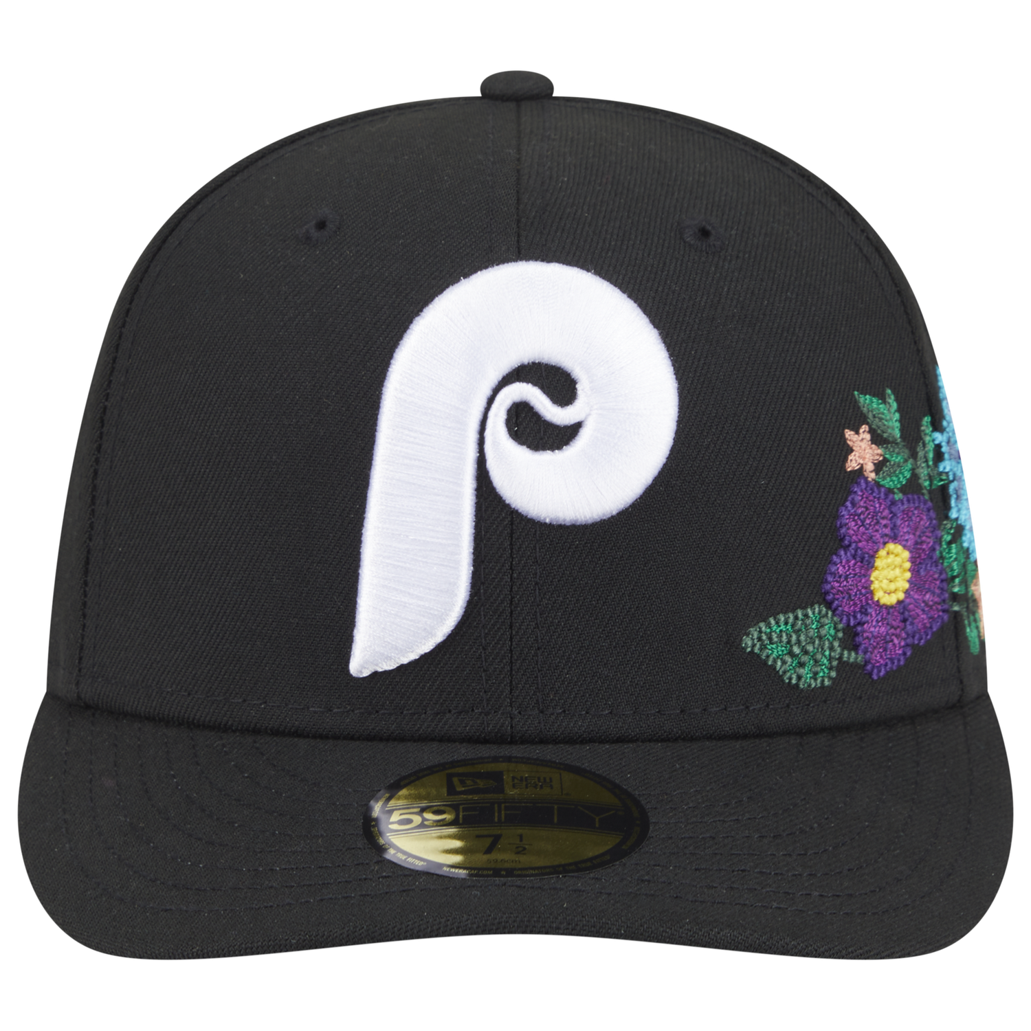 New Era Phillies Tonal Florals Cap - Men's - Black/Black