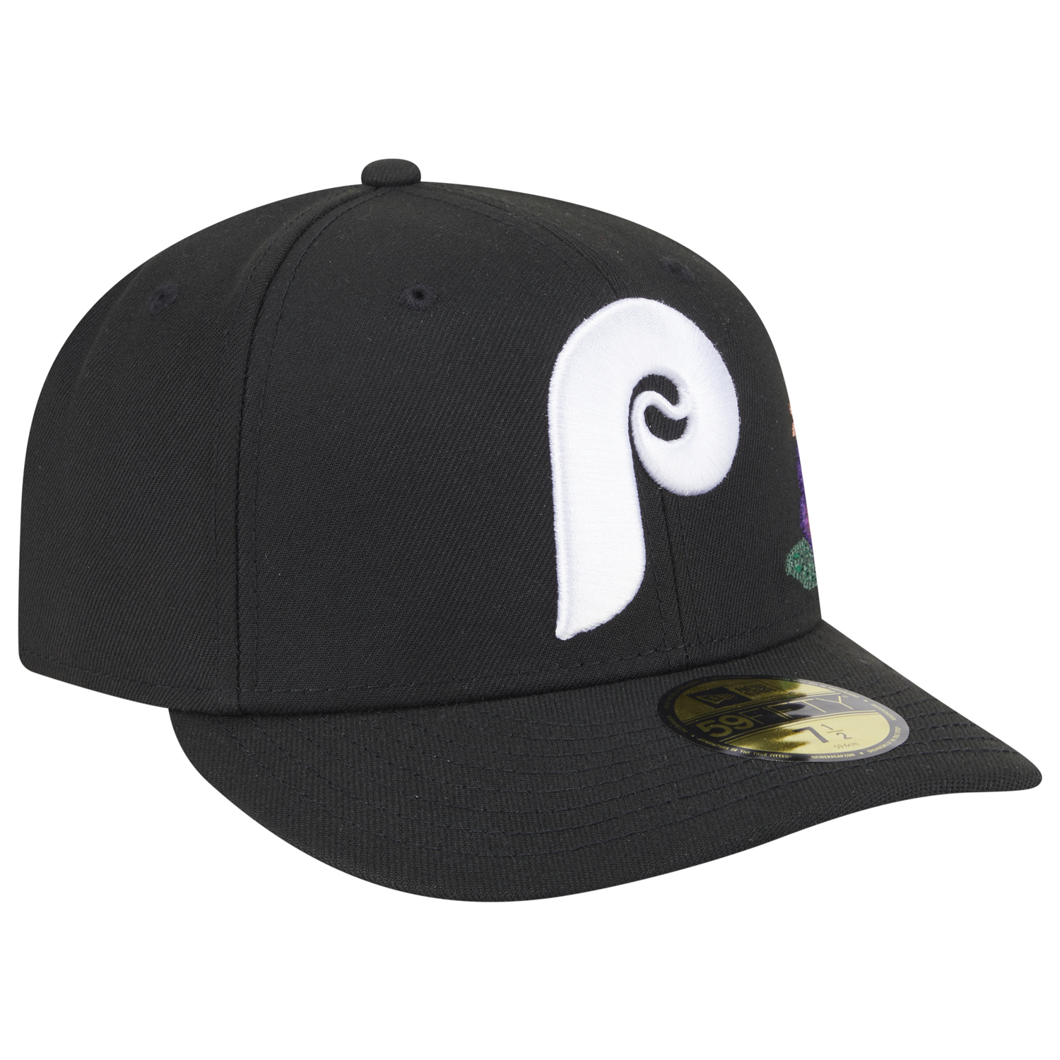 New Era Phillies Tonal Florals Cap - Men's - Black/Black