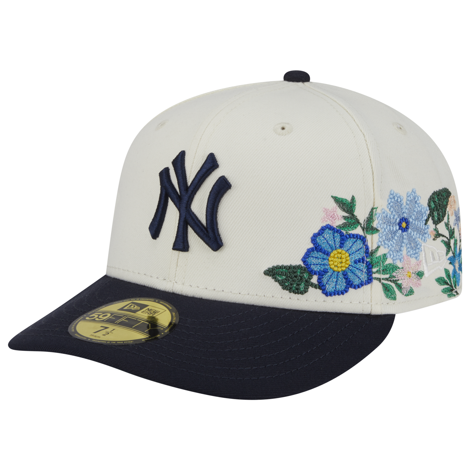 New Era Yankees Tonal Florals Cap - Men's - White/Navy