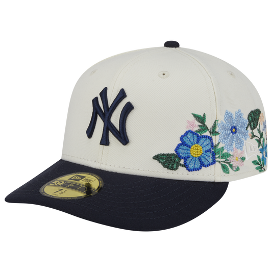 New Era Yankees Tonal Florals Cap - Men's - White/Navy