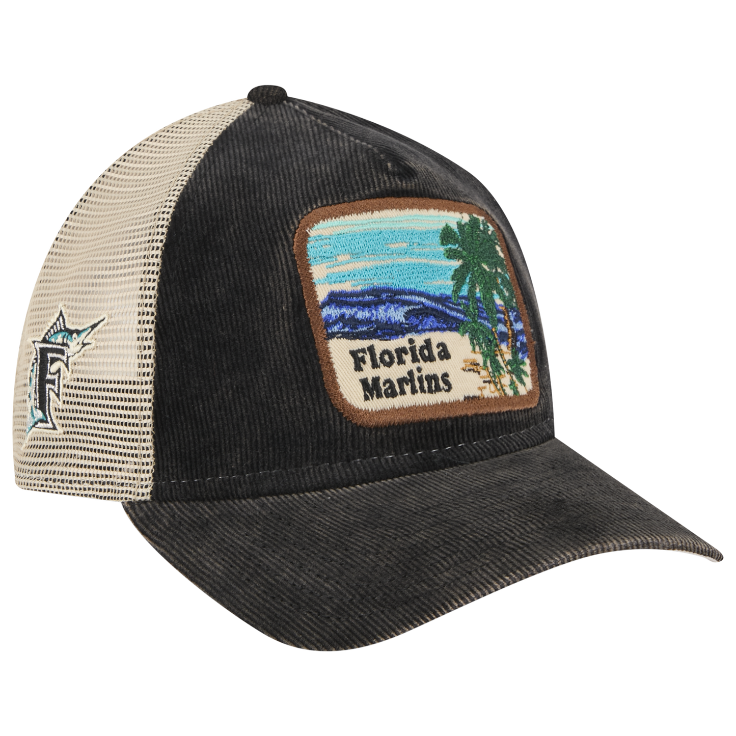 New Era Marlins Vintage Landscape Cap - Men's - White/Teal