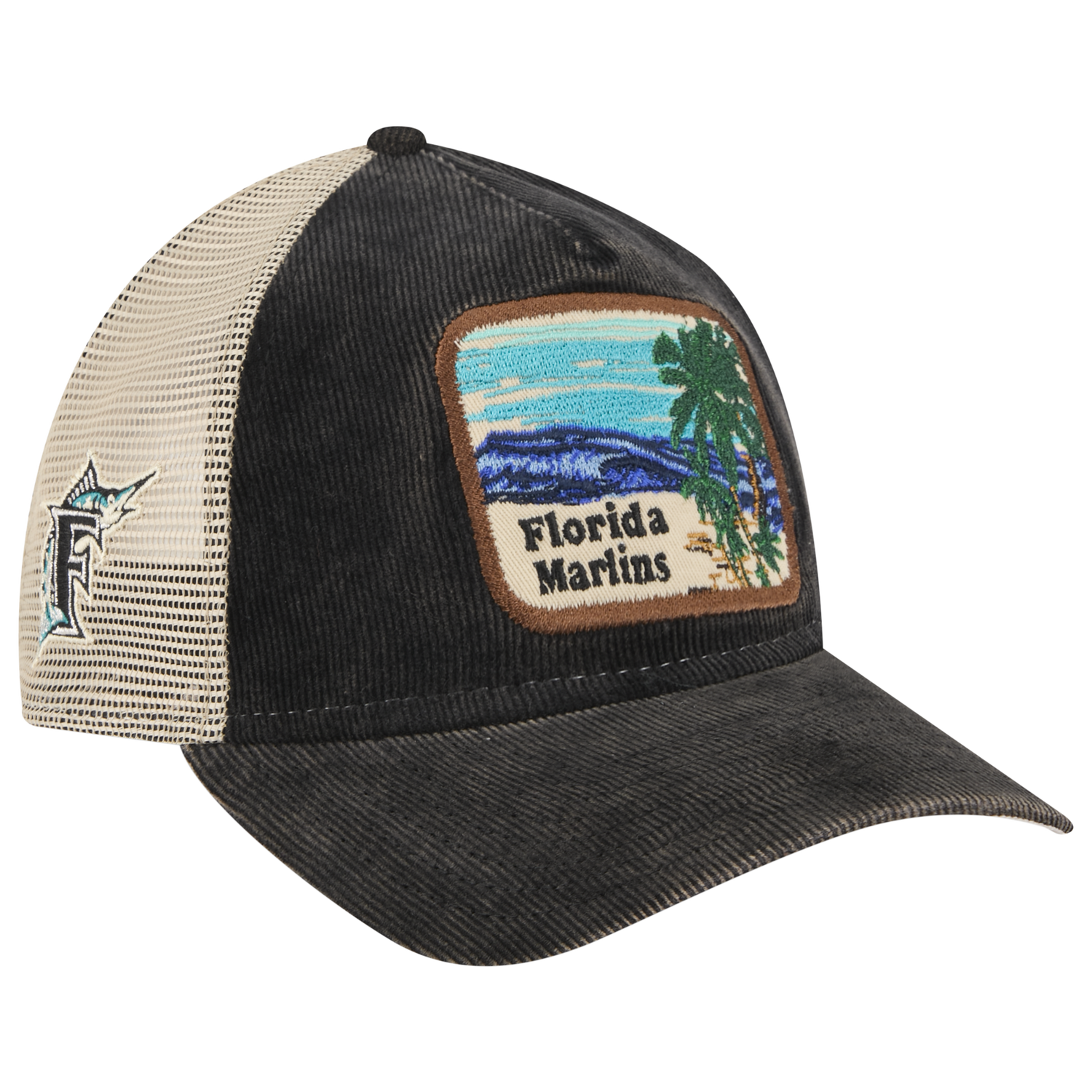 New Era Marlins Vintage Landscape Cap - Men's - White/Teal