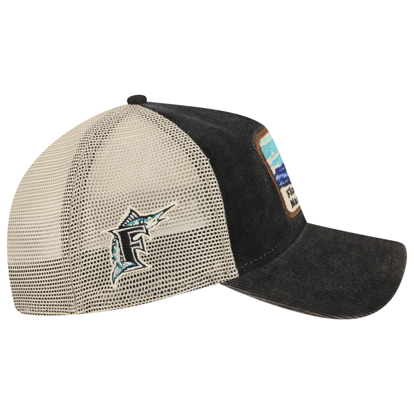 New Era Marlins Vintage Landscape Cap - Men's - White/Teal