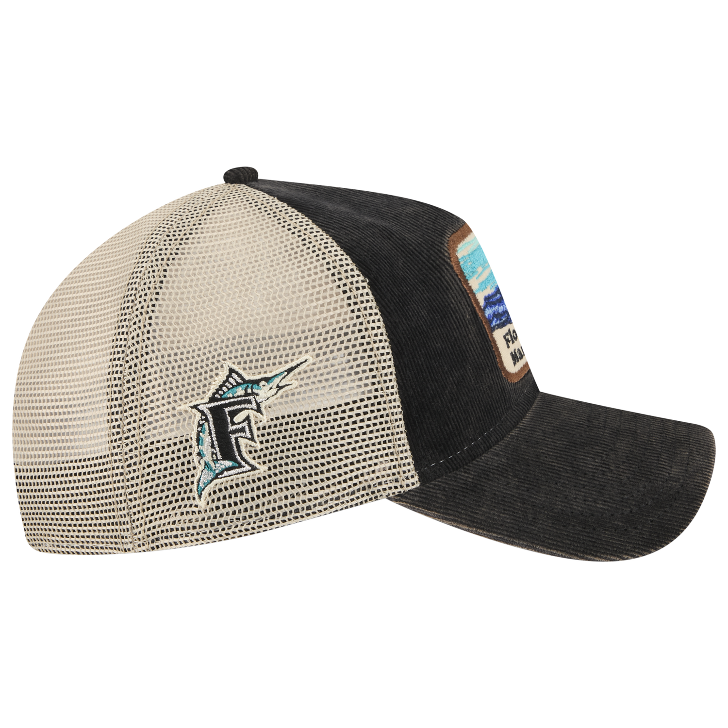 New Era Marlins Vintage Landscape Cap - Men's - White/Teal