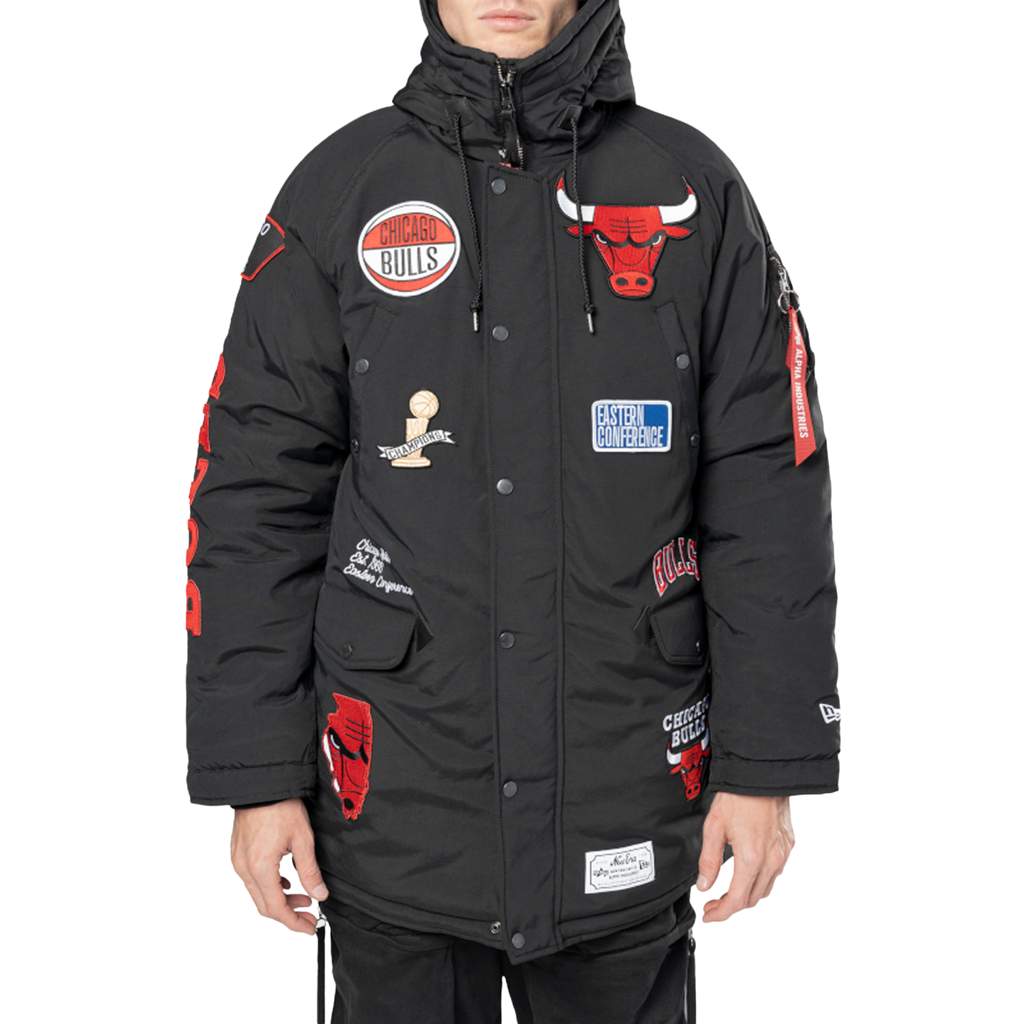 New Era Bulls Alpha Parka - Men's - Black/White