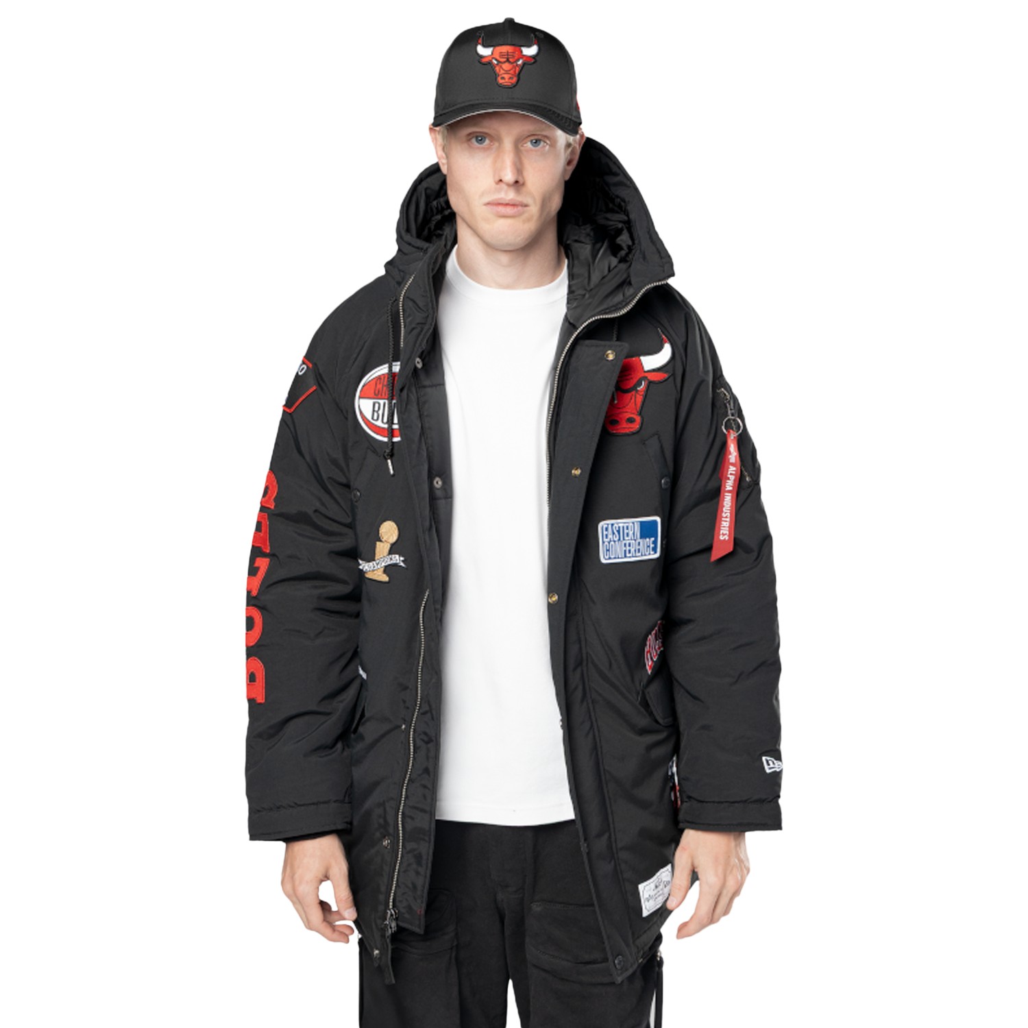 New Era Bulls Alpha Parka - Men's - Black/White