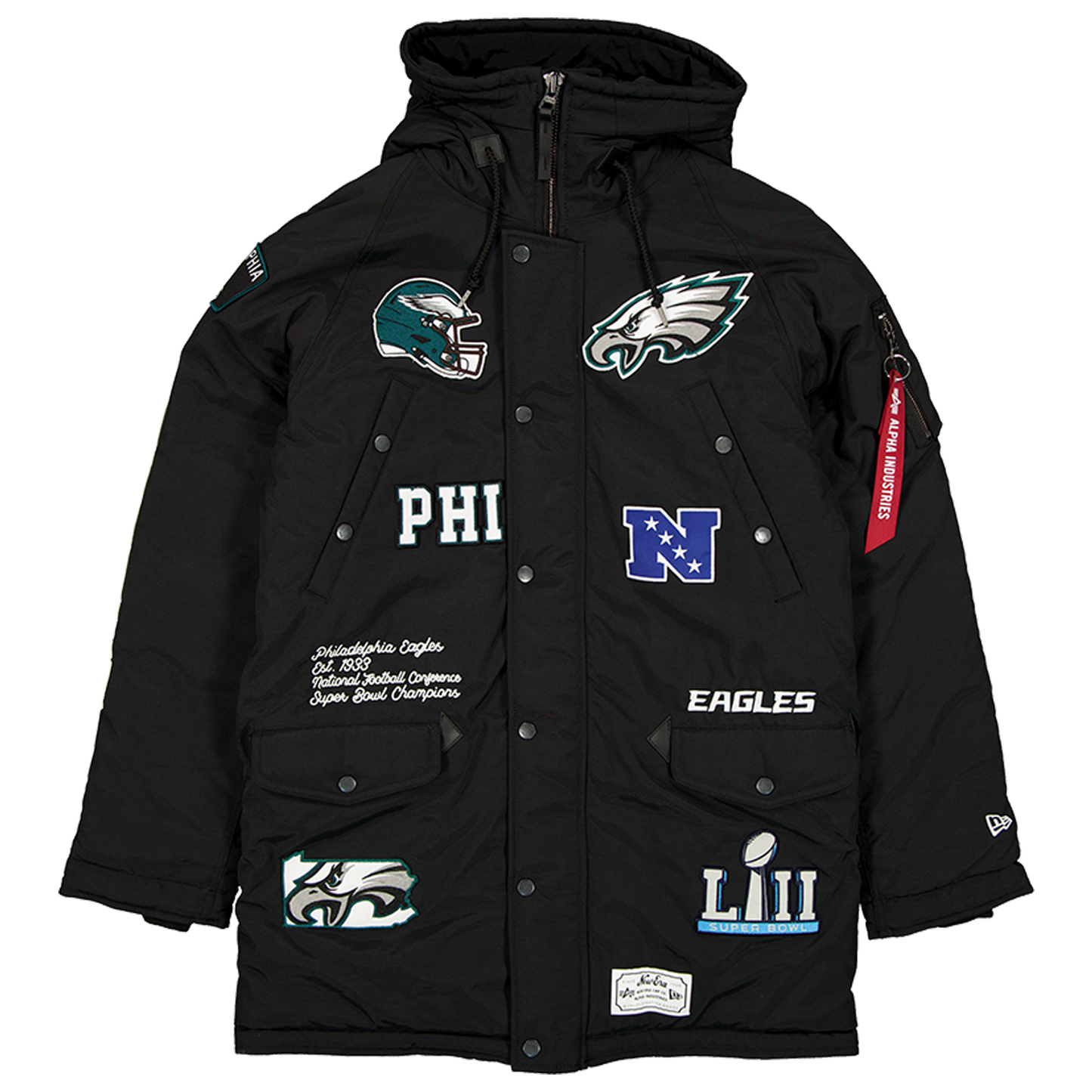 New Era Eagles Alpha Parka - Men's - Black/White