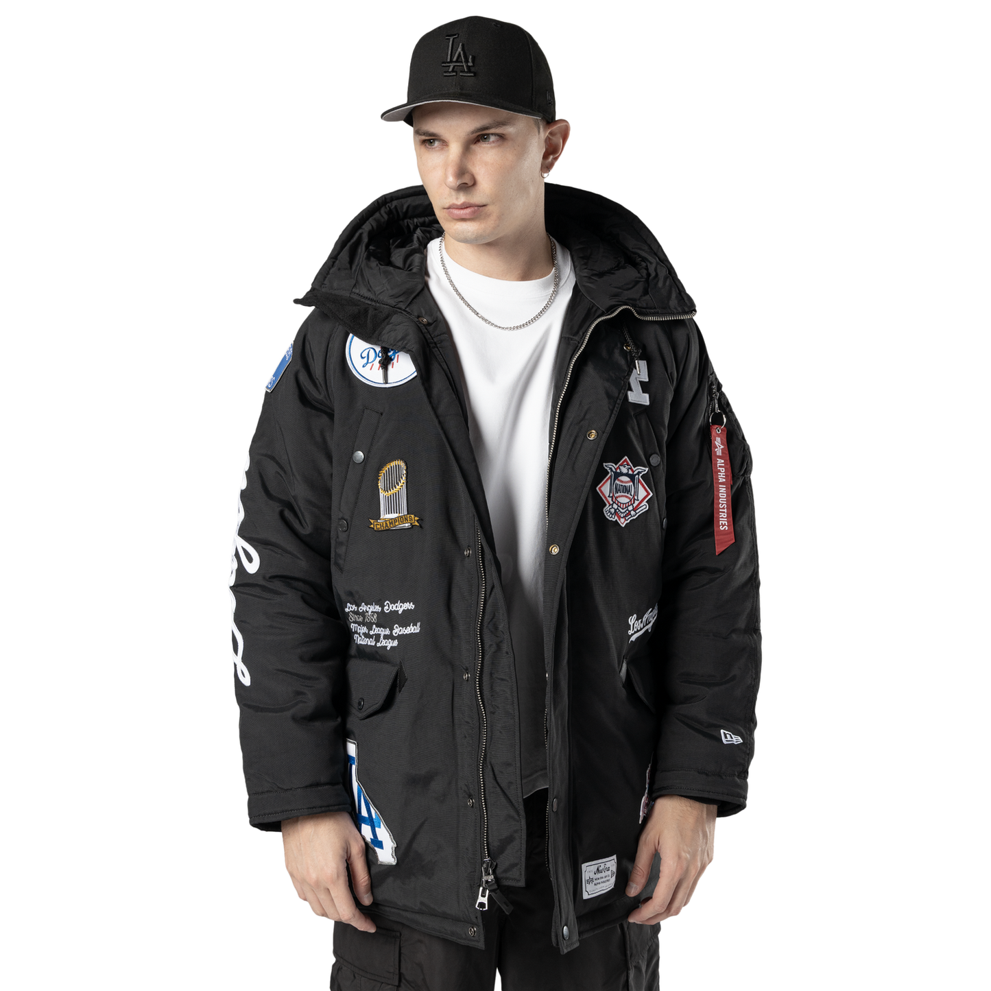 New Era Dodgers Alpha Parka - Men's - Black/White