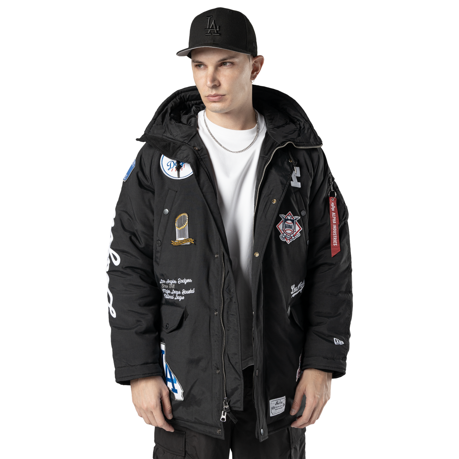 New Era Dodgers Alpha Parka - Men's - Black/White