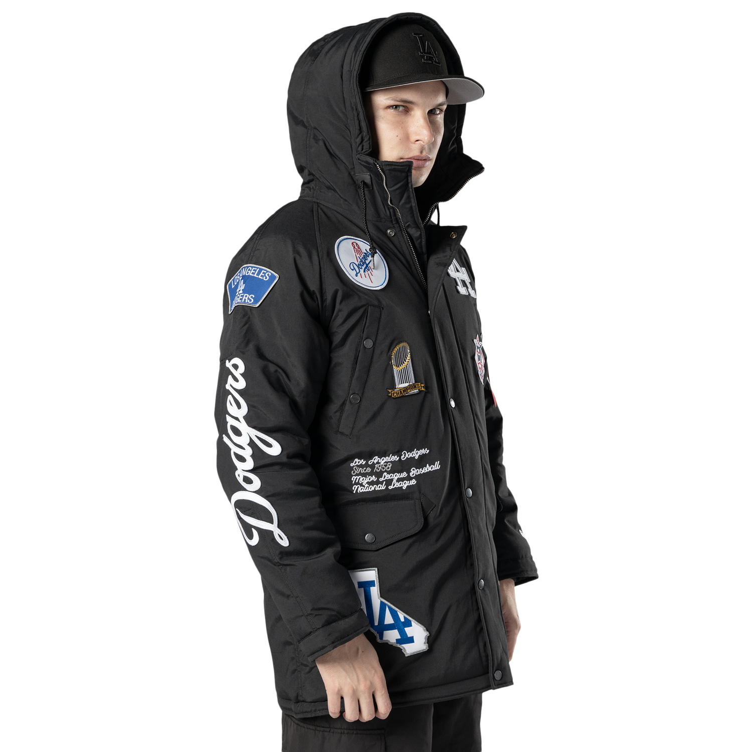 New Era Dodgers Alpha Parka - Men's - Black/White