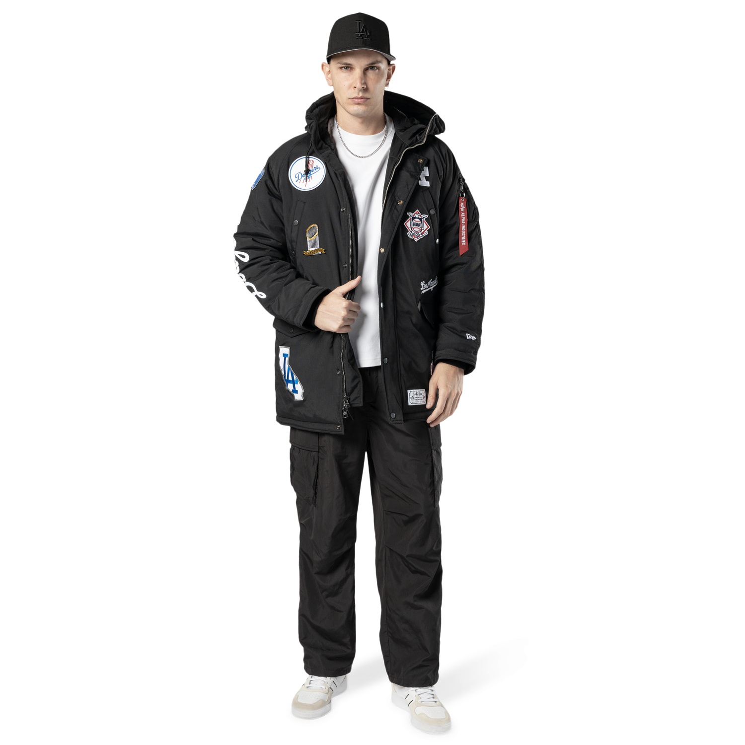 New Era Dodgers Alpha Parka - Men's - Black/White
