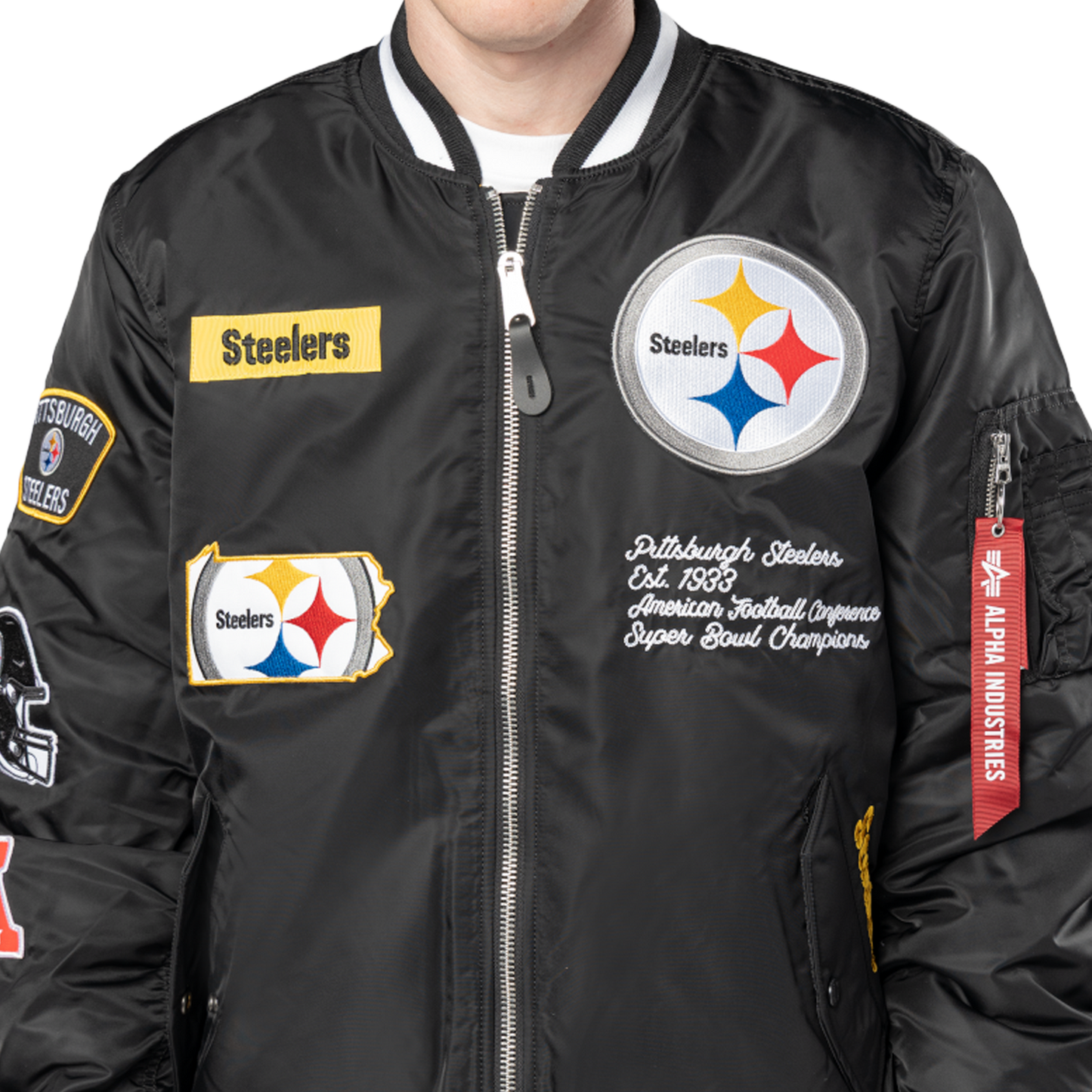 New Era Steelers Alpha Jacket - Men's - Black/White