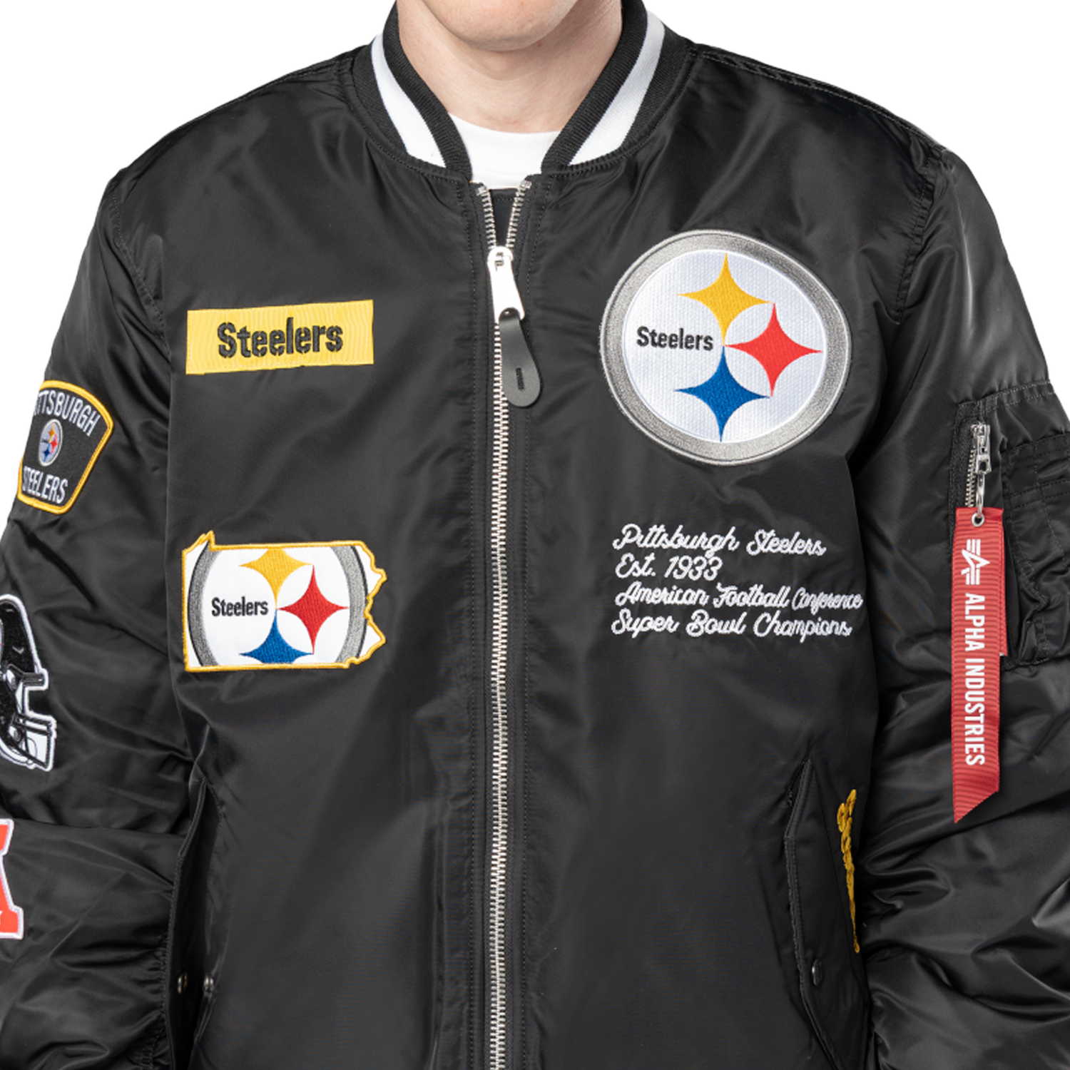 New Era Steelers Alpha Jacket - Men's - Black/White