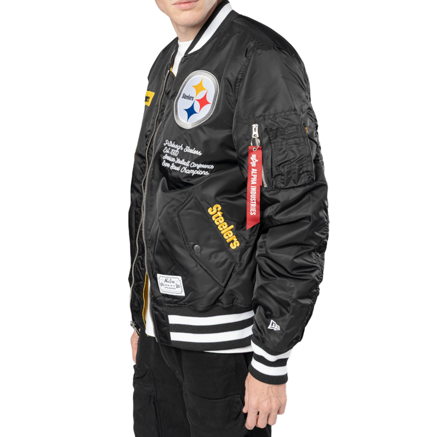 New Era Steelers Alpha Jacket - Men's - Black/White