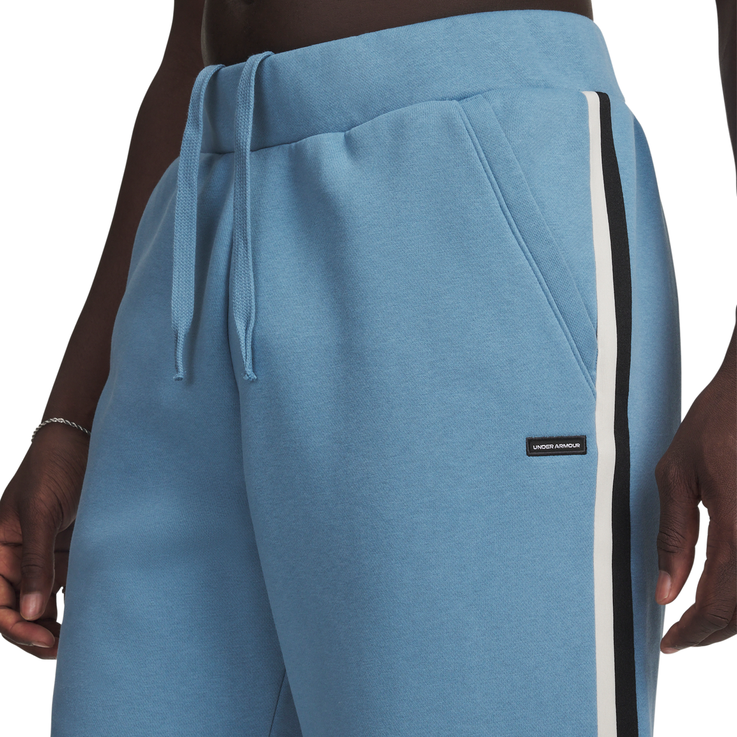 Under Armour Icon Heavy Rib Joggers - Men's - Blue Smoke/White