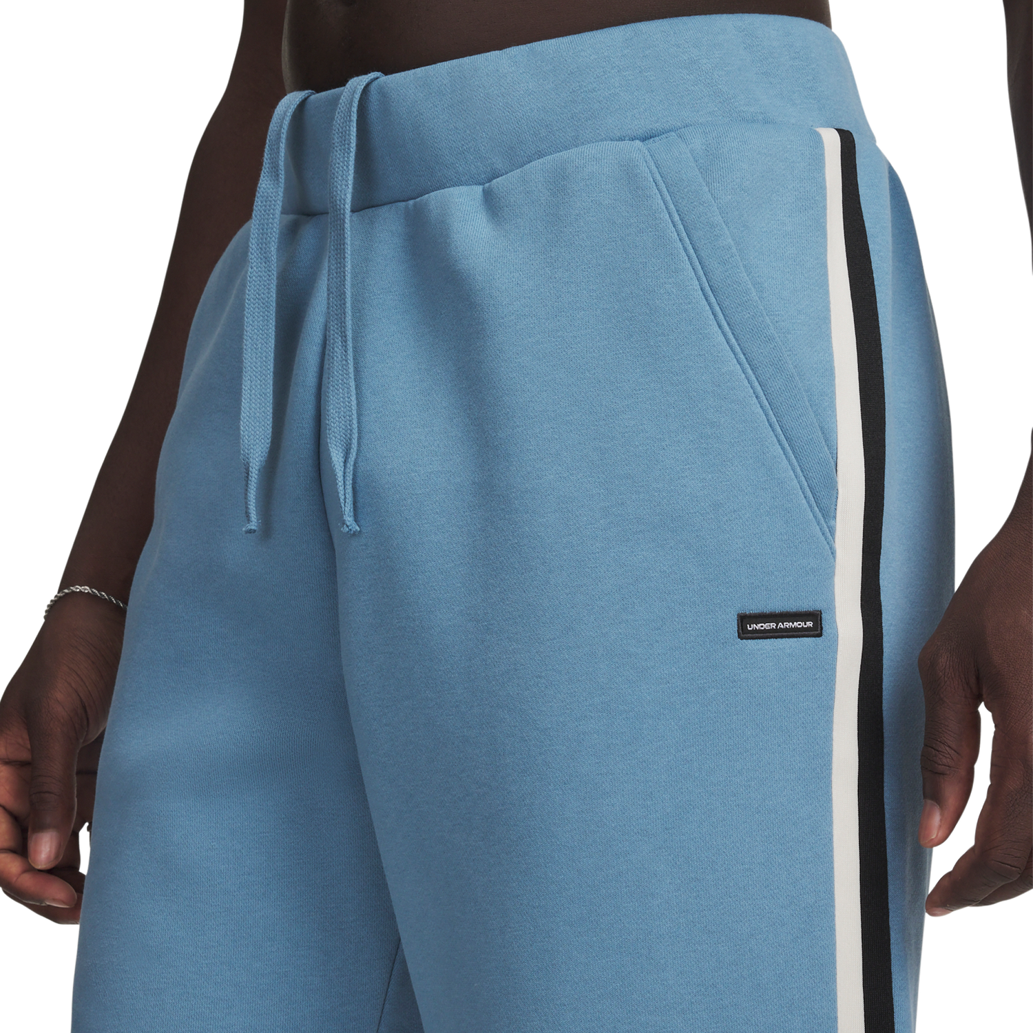 Under Armour Icon Heavy Rib Joggers - Men's - Blue Smoke/White