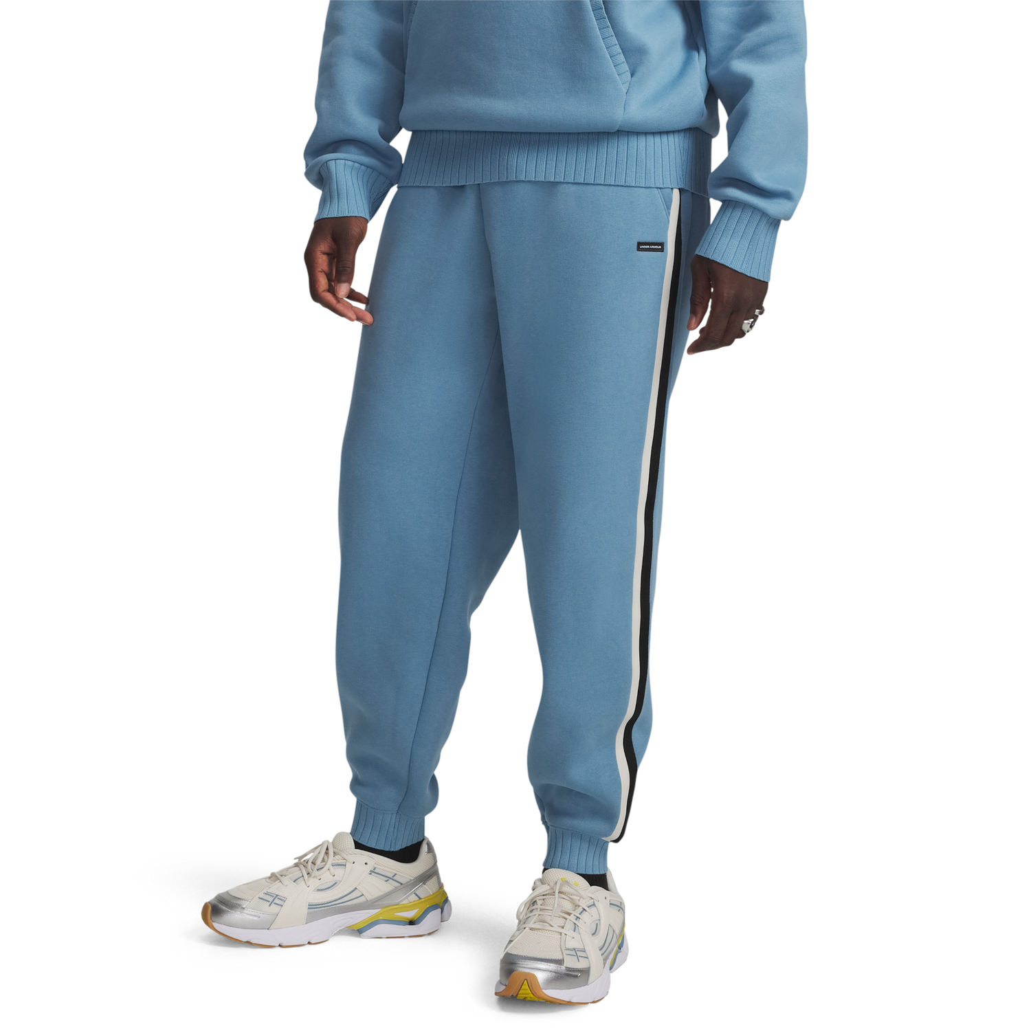 Under Armour Icon Heavy Rib Joggers - Men's - Blue Smoke/White
