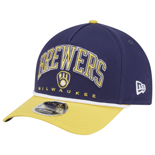 New Era Brewers 9FORTY MC A-Frame Arch Cap - Men's - Navy