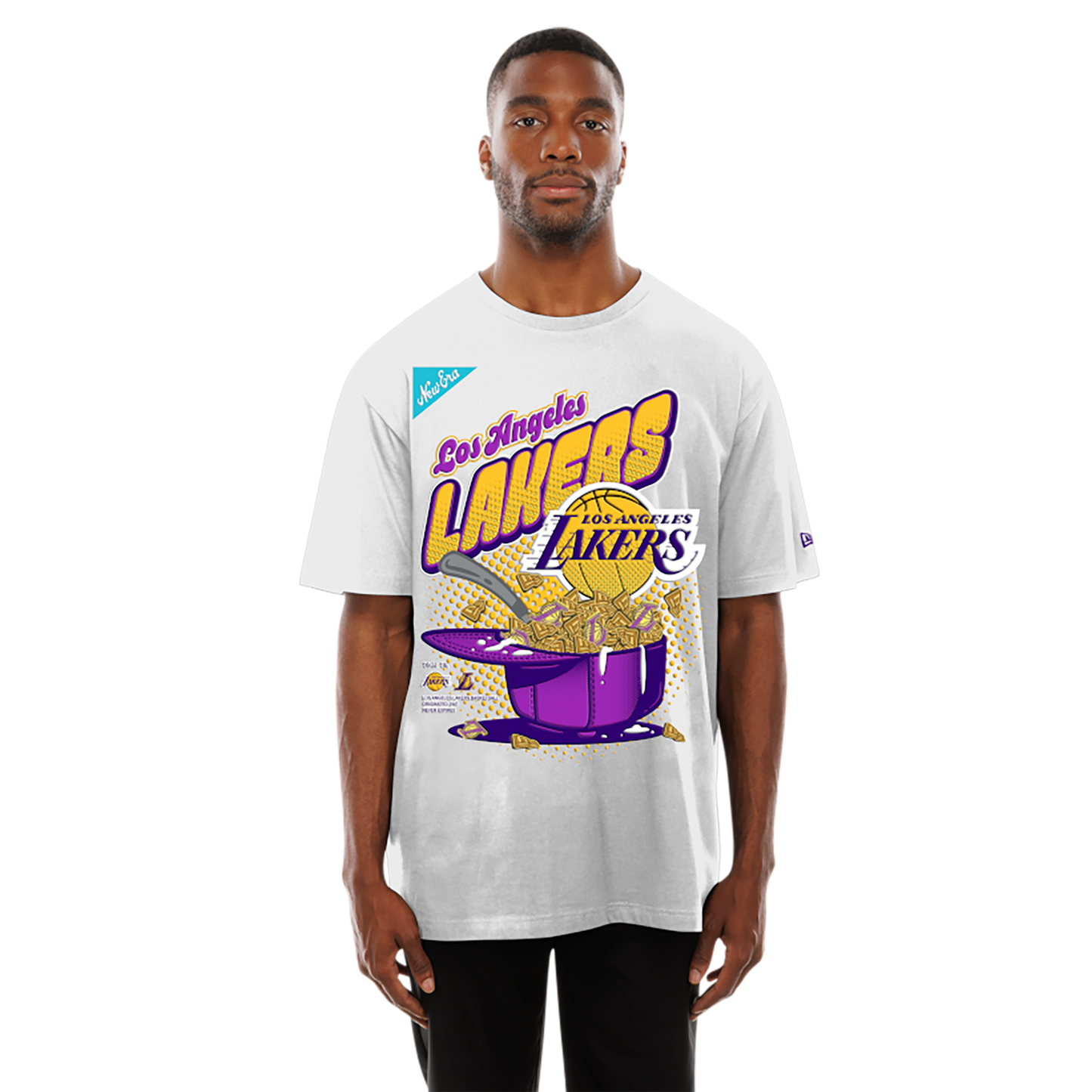 New Era Lakers 2775 Short Sleeve T-Shirt - Men's - White/Multi