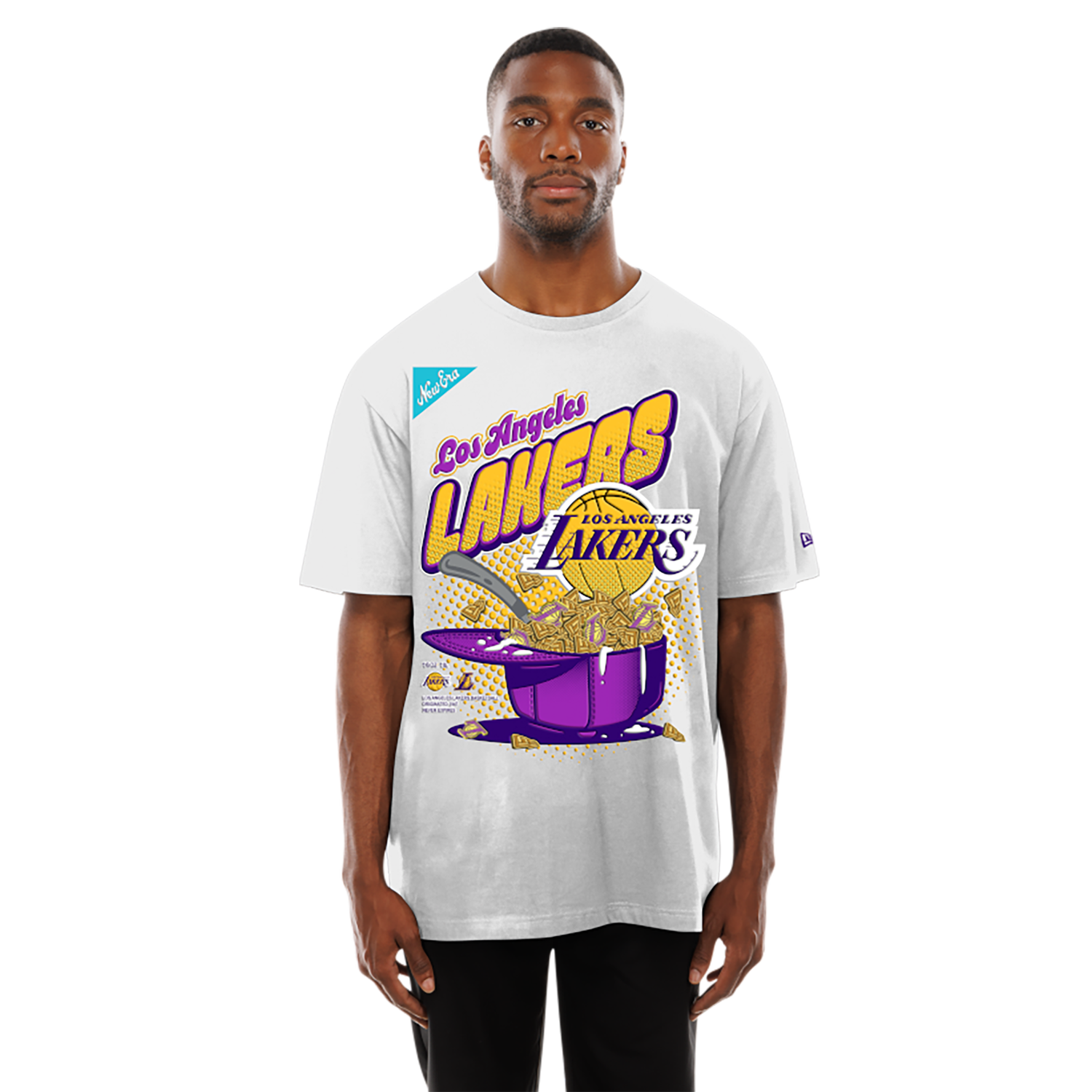 New Era Lakers 2775 Short Sleeve T-Shirt - Men's - White/Multi