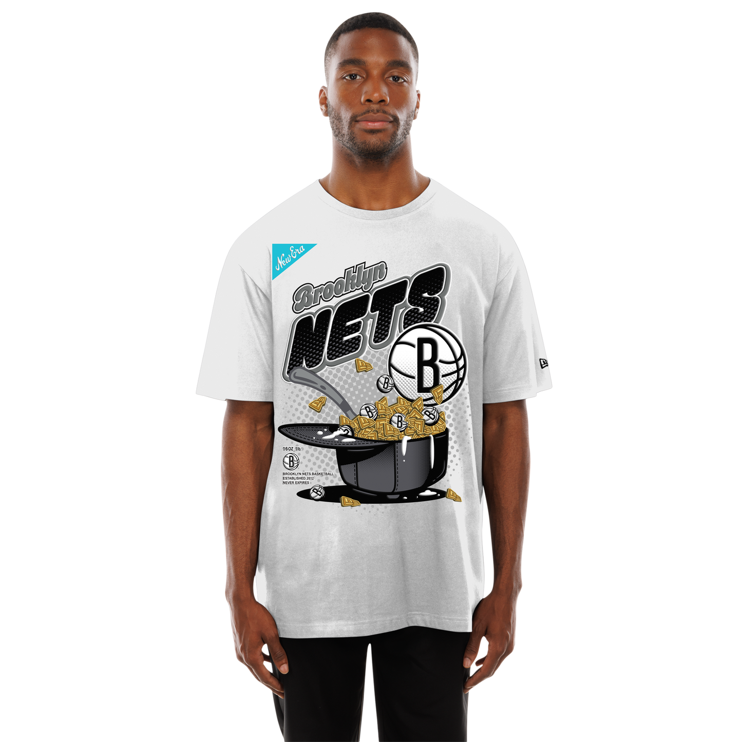 New Era Nets 2775 Short Sleeve T-Shirt - Men's - White/Multi
