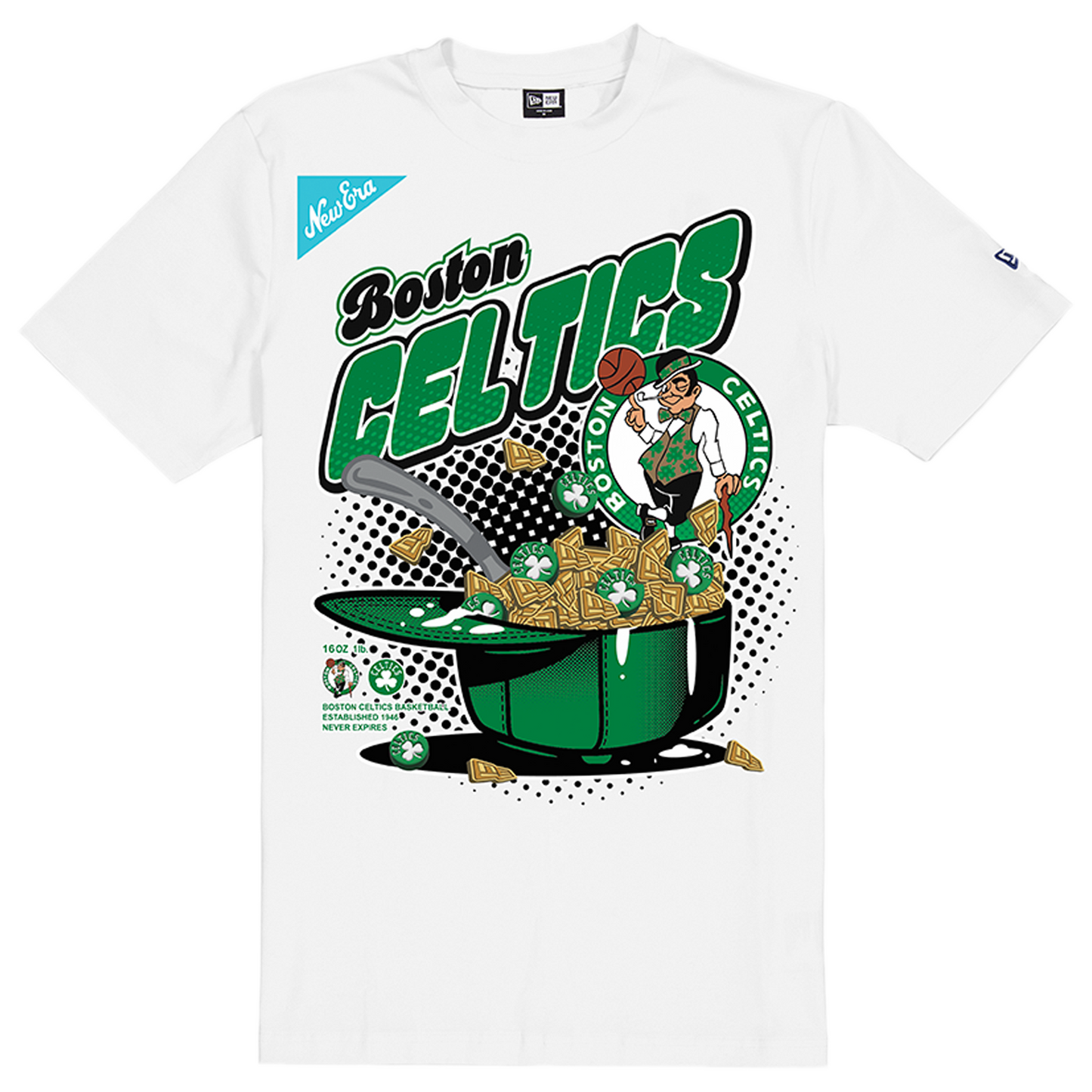 New Era Celtics 2775 Short Sleeve T-Shirt - Men's - White/Multi