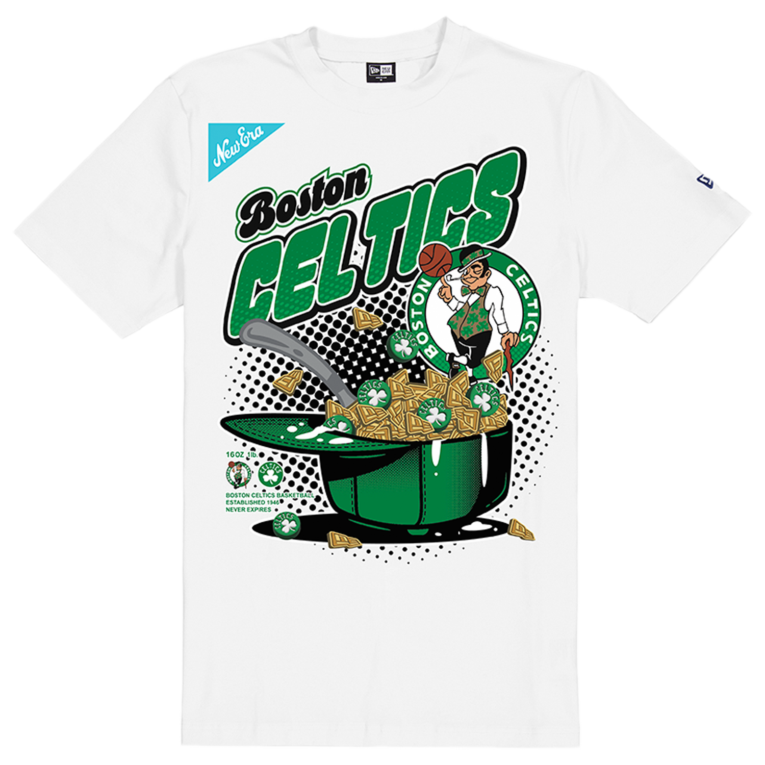 New Era Celtics 2775 Short Sleeve T-Shirt - Men's - White/Multi