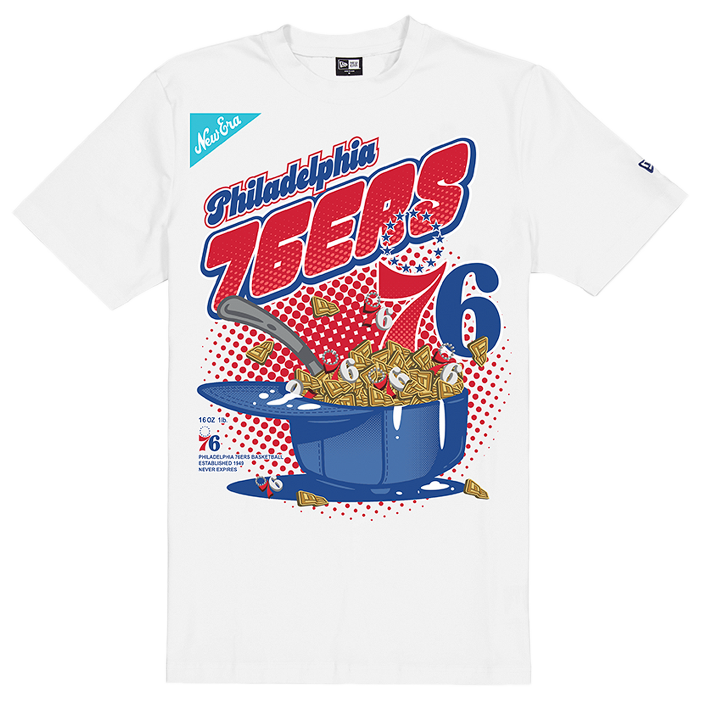 New Era 76ers 2775 Short Sleeve T-Shirt - Men's - White/Multi
