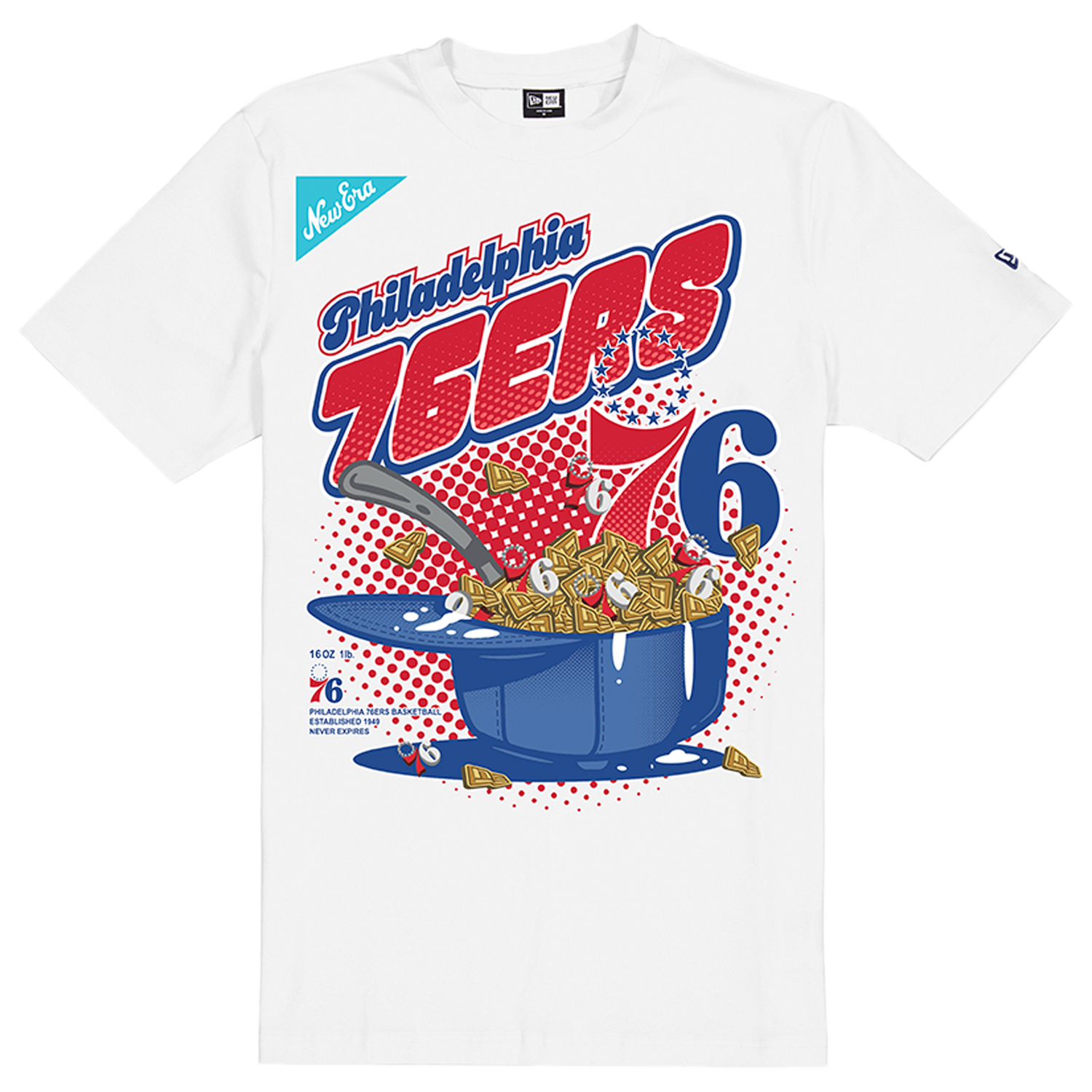 New Era 76ers 2775 Short Sleeve T-Shirt - Men's - White/Multi