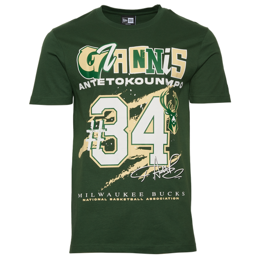 New Era Bucks Giannis Antetokounmpo Oversize T-Shirt - Men's - Green/Multi